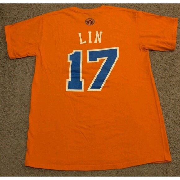 adidas Other - Adidas NBA New York Knicks Jeremy Lin #17 Orange T-Shirt Jersey Men's M